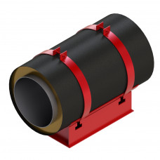 Опора скользящая хомутовая для труб в ППУ изоляции и полиэтиленовой оболочке 57х140х255 мм ГОСТ 30732-2006